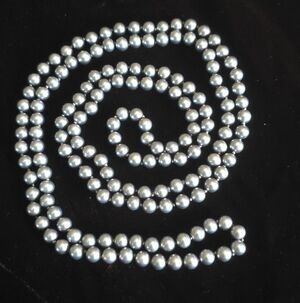 VTG Gray Opera Length Faux Pearl Necklace 52" Hand-Knotted Long